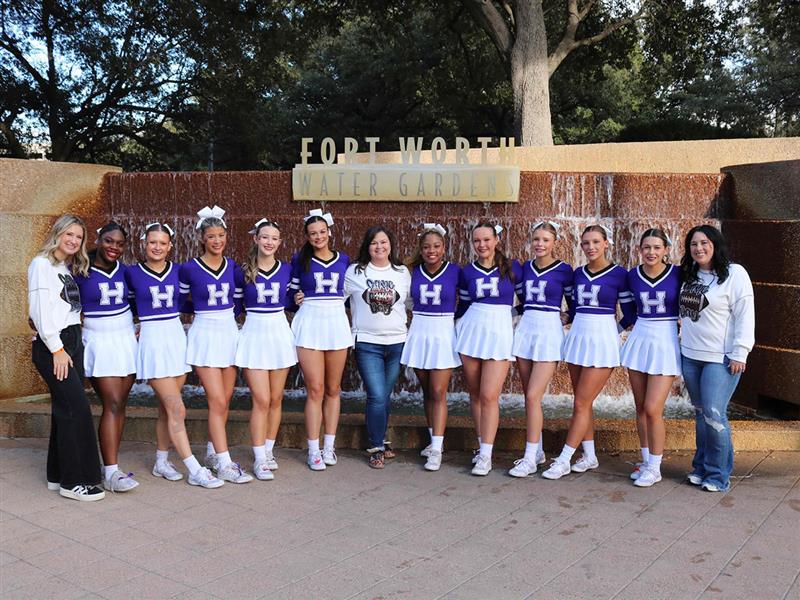 Our HHS cheerleaders competed in the UIL State Spirit Competition in Fort Worth. They got on the mat and KILLED it! Great job ladies!